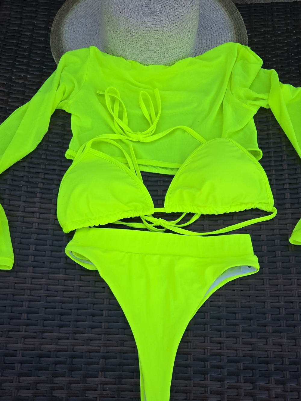 Neon Yellow 3-Piece Bikini Set